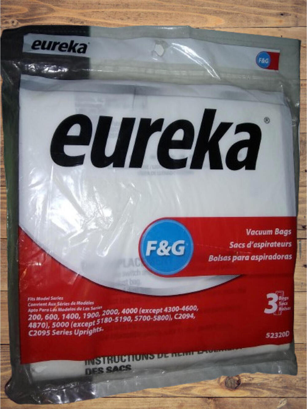 Eureka F&G Vacuum Bags52320D Lot of 3 Bags Fits 200 600 1400 1900 2000 etc: